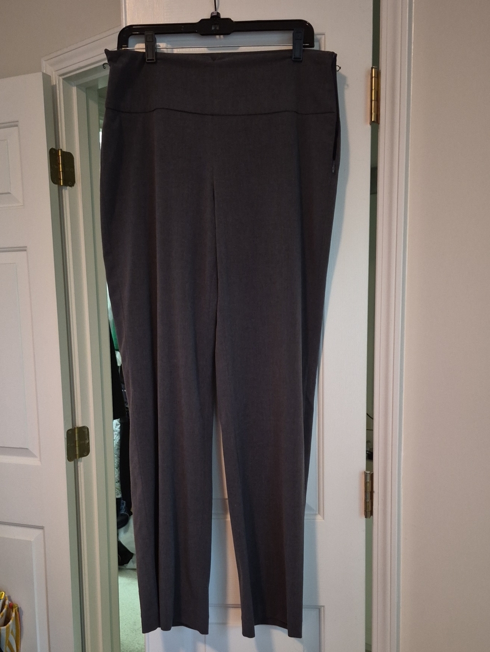 Women's Grey Side Zip Knit Dress Pants